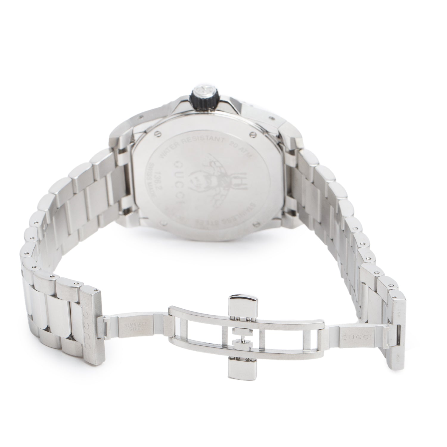 Gucci Stainless Steel Dive XL 45 MM Quartz Watch Black Dial YA136221