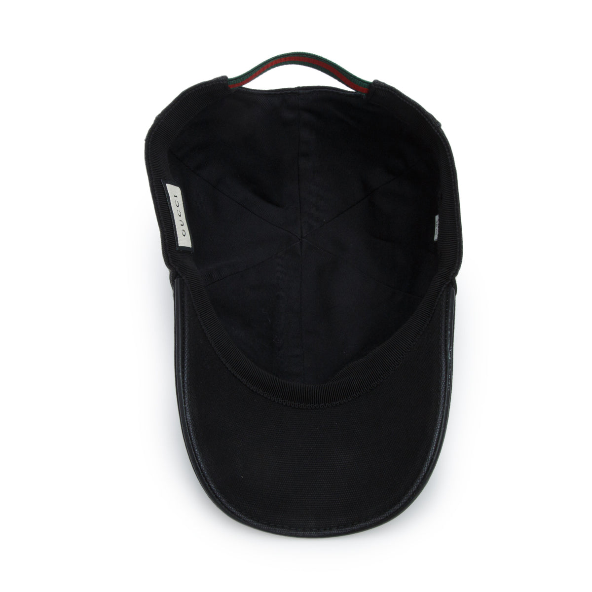 Gucci Black Interlocking G Web Baseball Hat, Size M 58