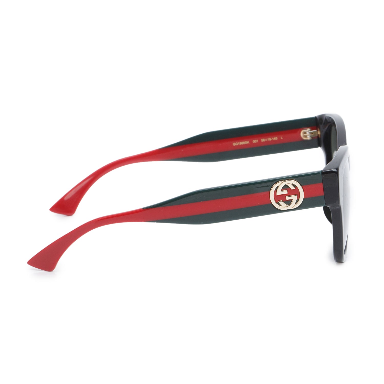 Gucci GG1866SK Black Web Acetate Interlocking G Accent Sunglasses w/ Case