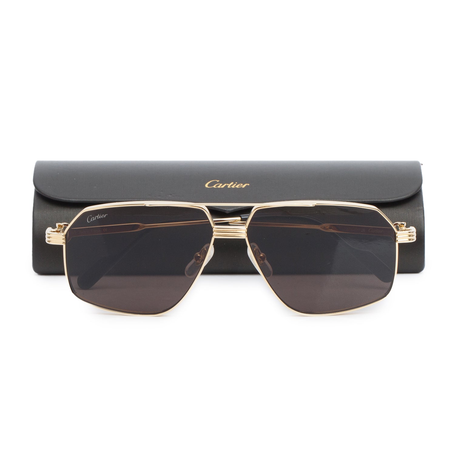 Cartier CT0270S Gold-Tone Metal Premiere de Cartier Aviator Sunglasses w/ Case