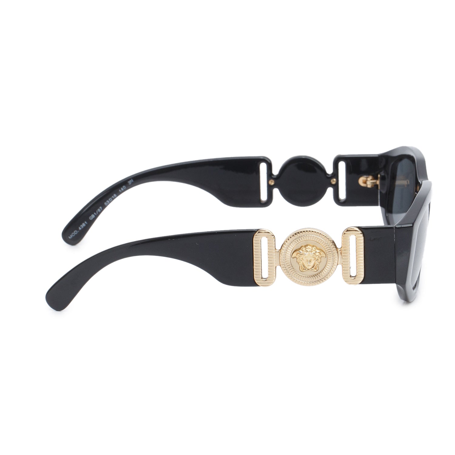 Versace 4361 Black Acetate Medusa Biggie Sunglasses w/ Case