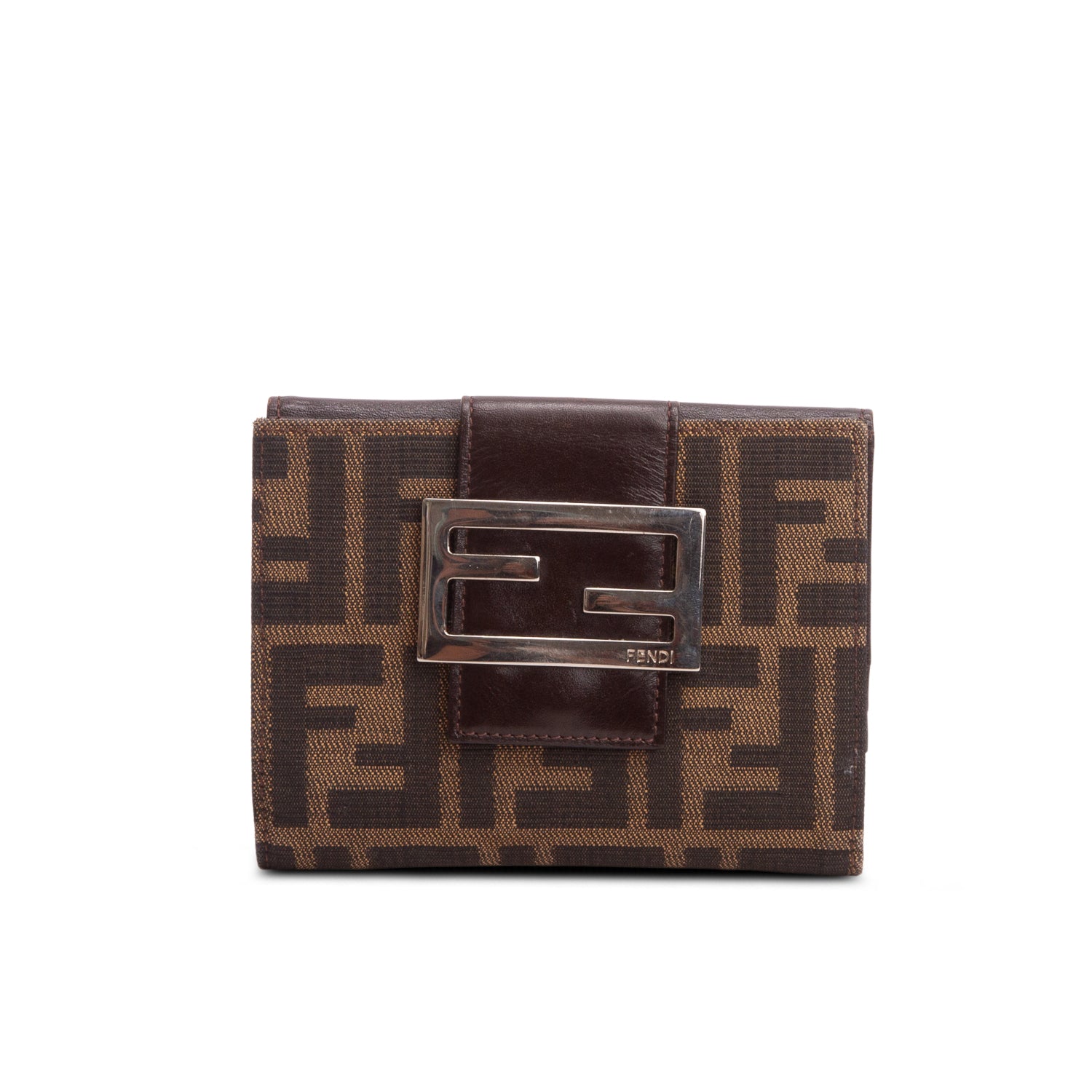 Fendi Brown FF Zucca Compact Wallet