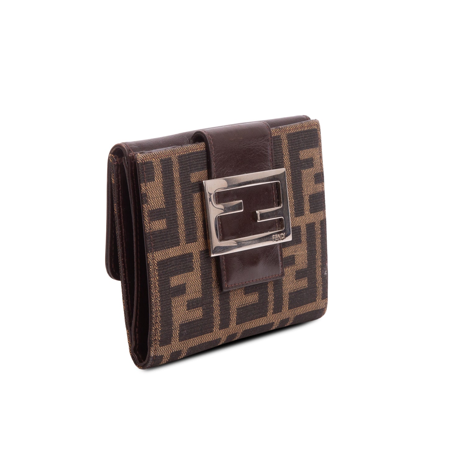 Fendi Brown FF Zucca Compact Wallet
