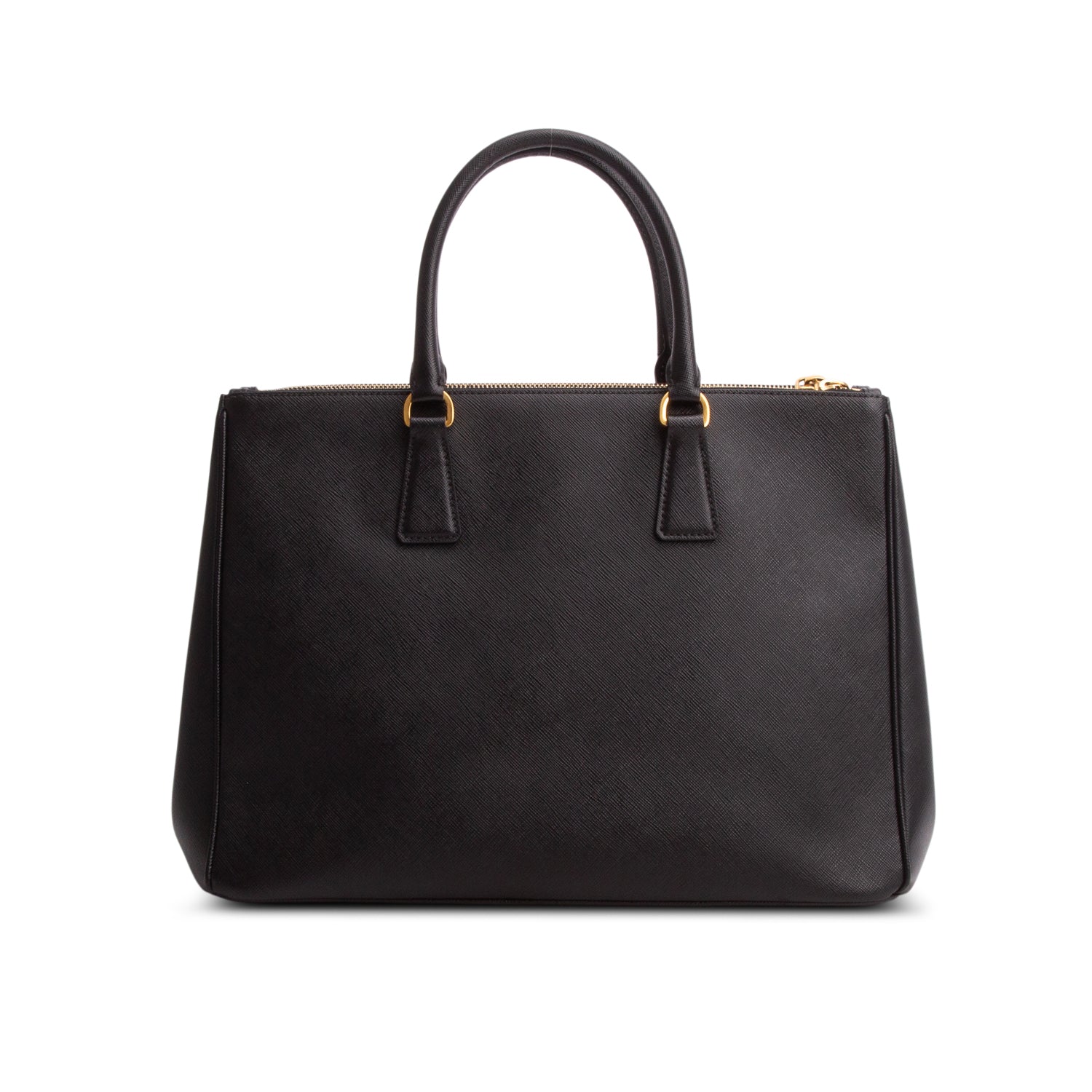 Prada Black Saffiano Lux Large Double Zip Galleria Tote