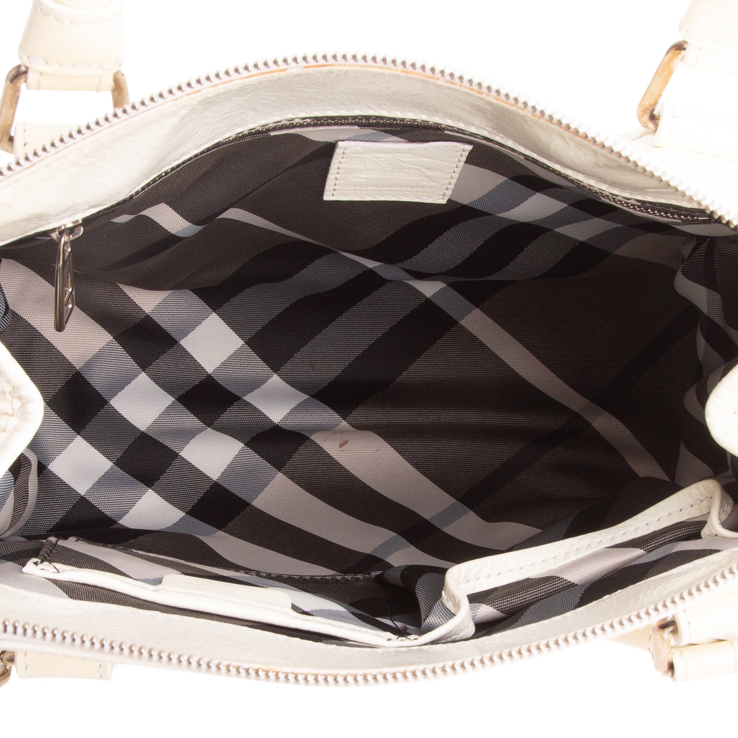 Burberry Cream Patent Leather Tote w/ Strap & Authenticity Card