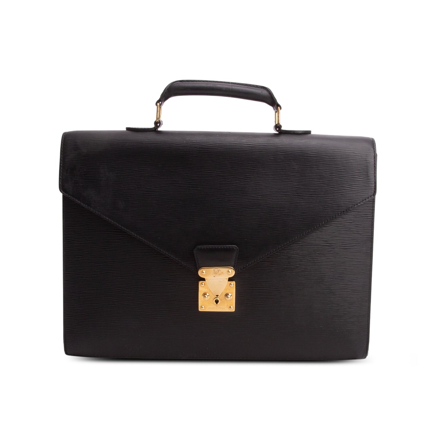 Louis Vuitton Black Epi Leather Serviette Ambassadeur Briefcase