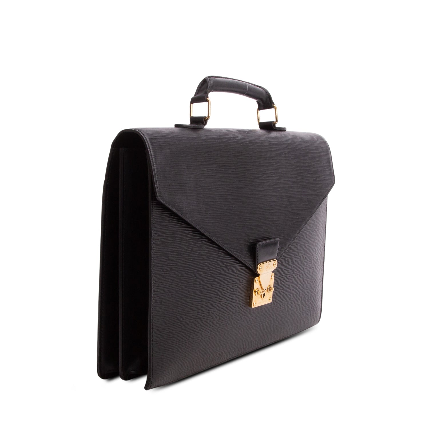 Louis Vuitton Black Epi Leather Serviette Ambassadeur Briefcase
