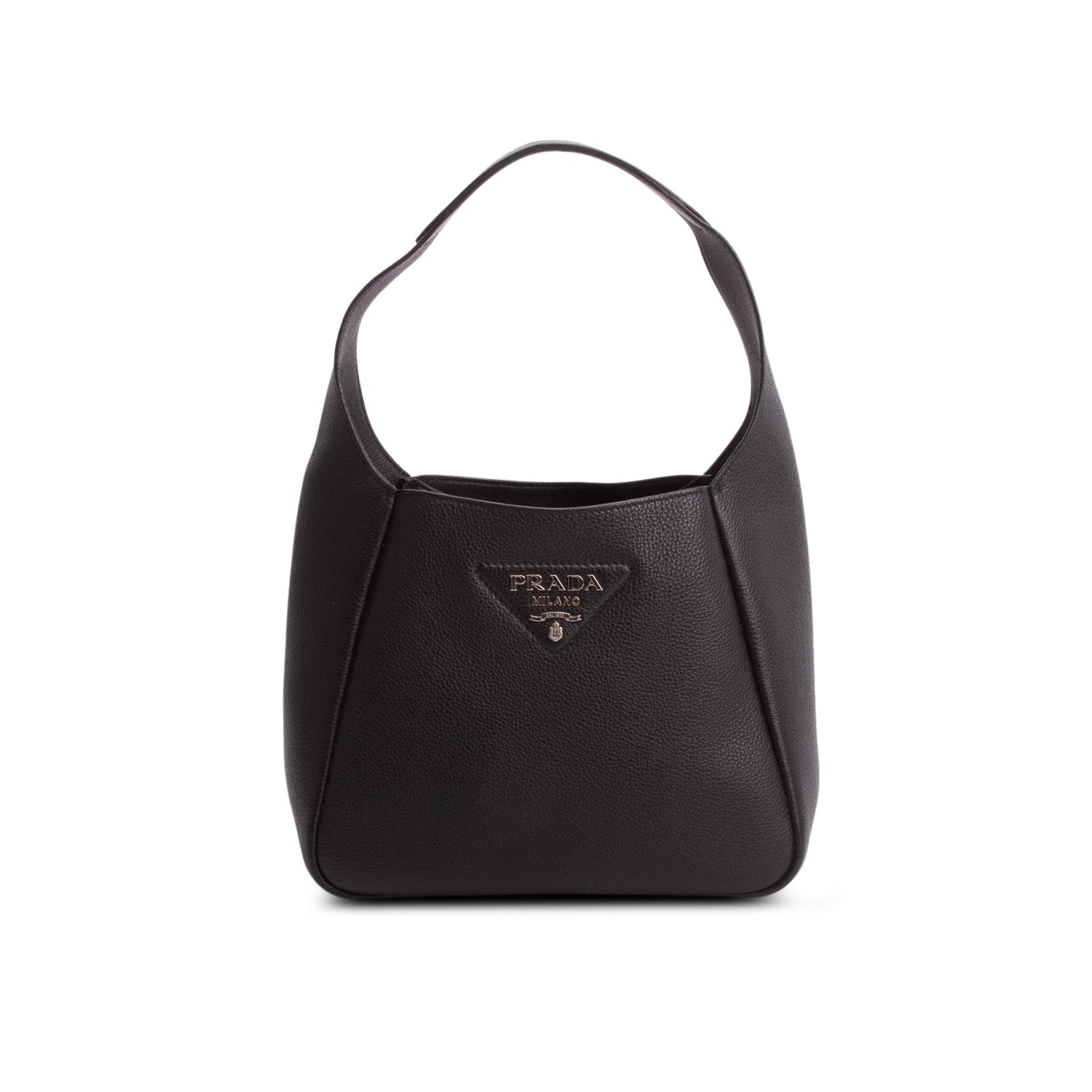 Prada 2021 Black Vitello Daino Leather Medium Dynamique Tote w/ Authenticity Card