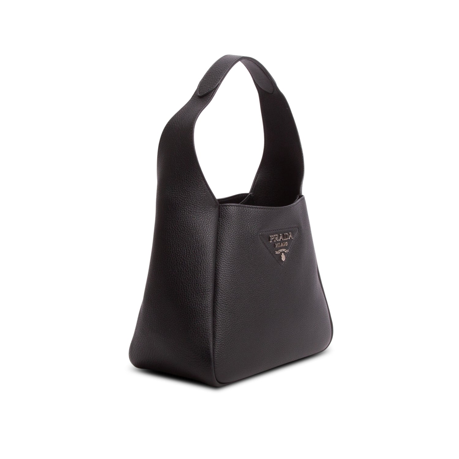 Prada 2021 Black Vitello Daino Leather Medium Dynamique Tote w/ Authenticity Card