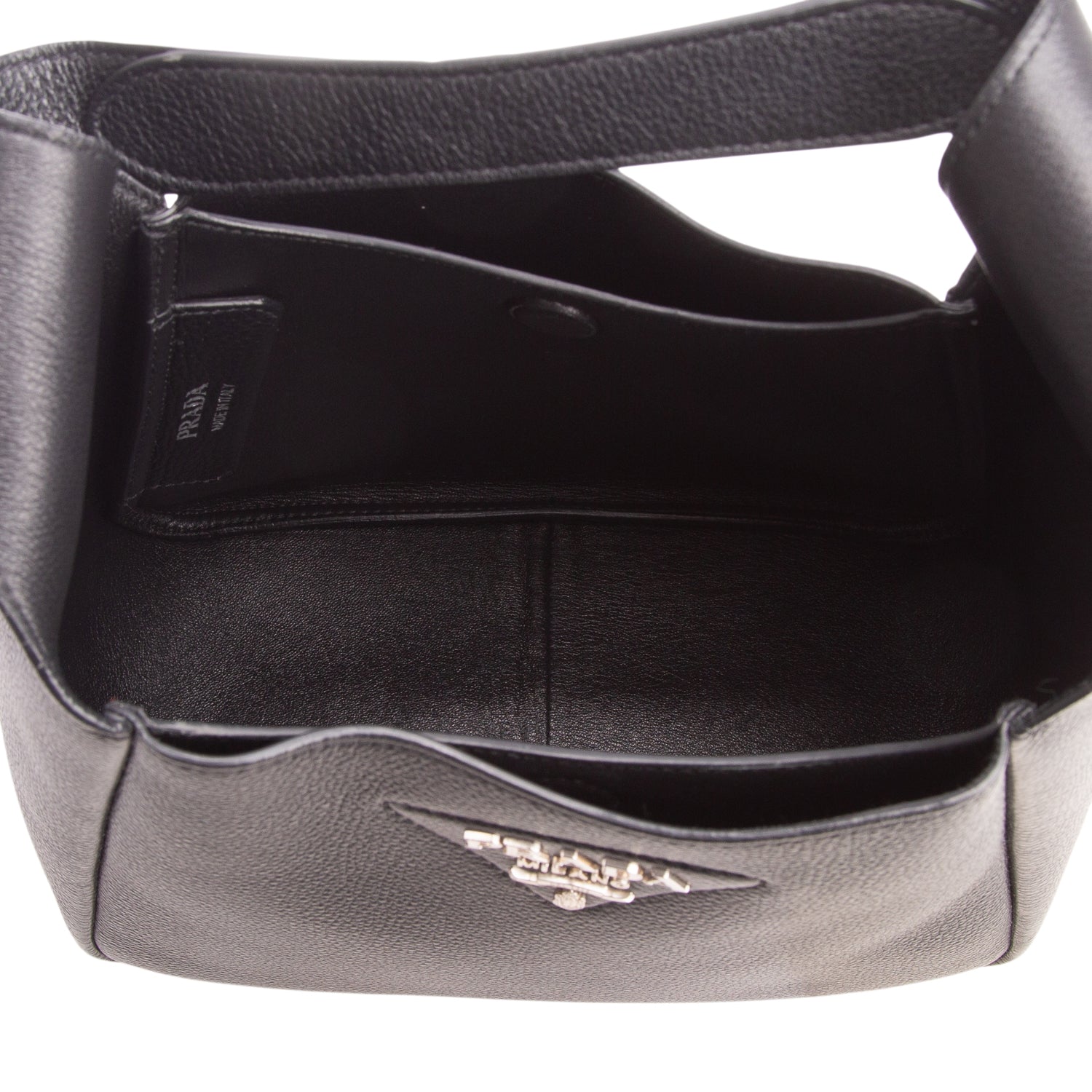 Prada 2021 Black Vitello Daino Leather Medium Dynamique Tote w/ Authenticity Card