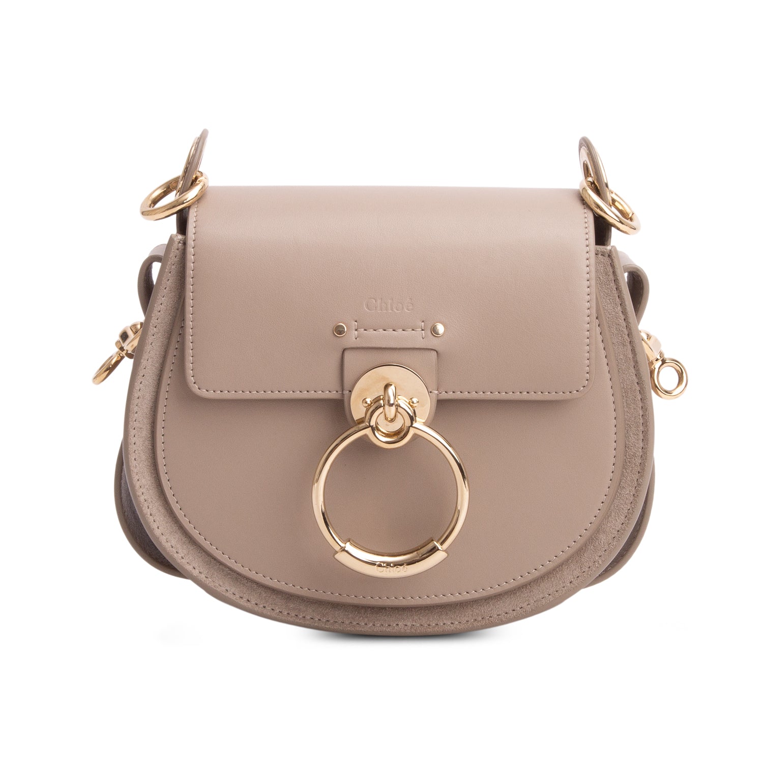 Chloe 2022 Taupe Calfskin Small Tess Bag w/ Straps