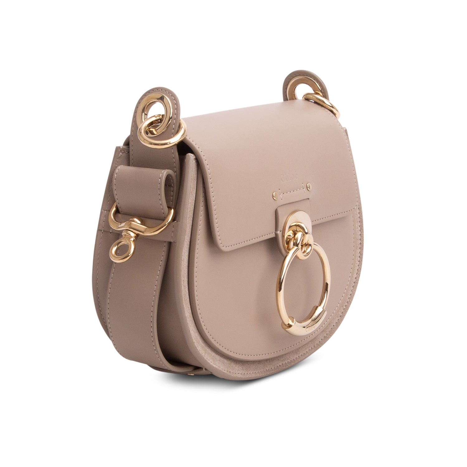 Chloe 2022 Taupe Calfskin Small Tess Bag w/ Straps