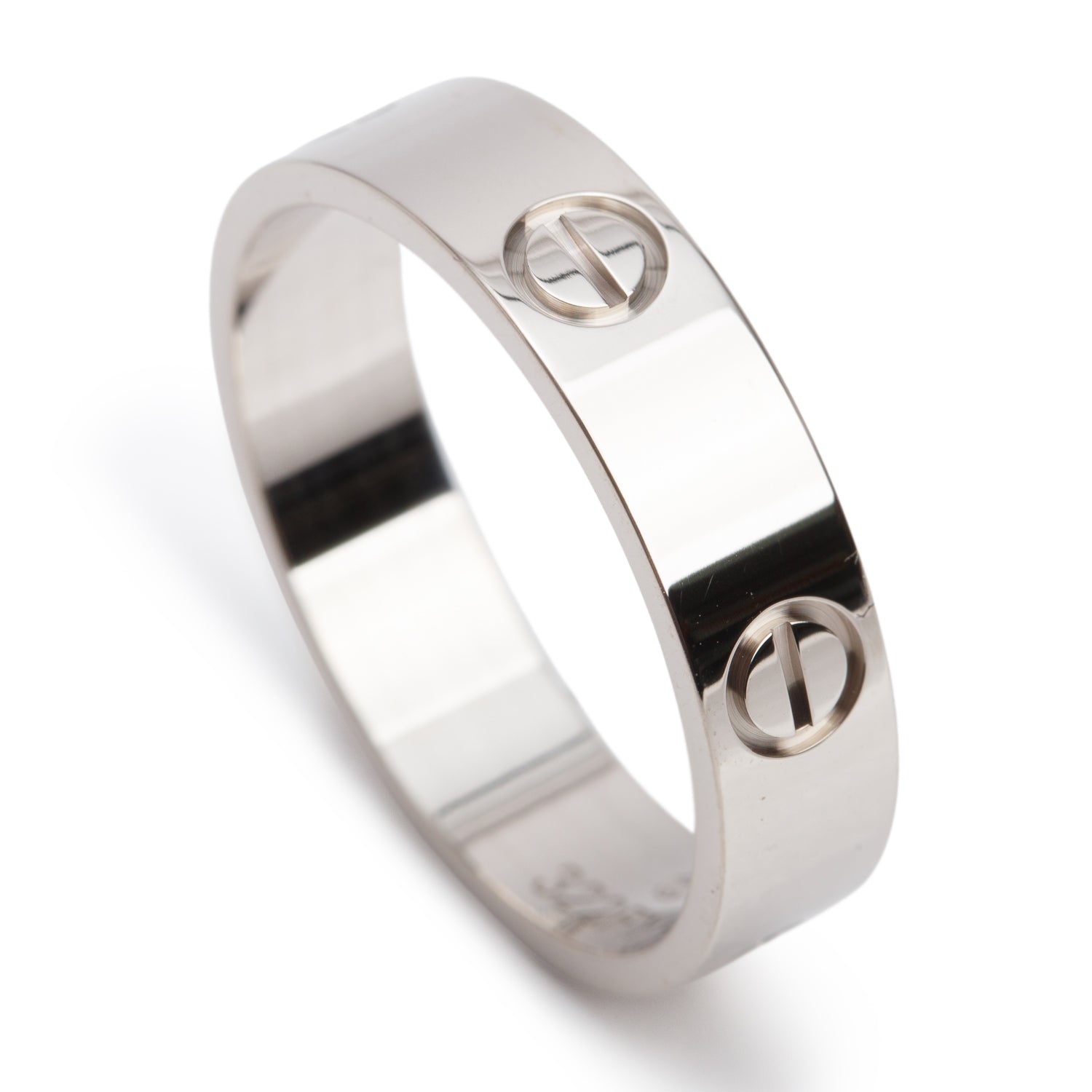 Cartier 18k White Gold 5.5 MM Love Ring, Classic Model, Size 64 10.75 w/ Box