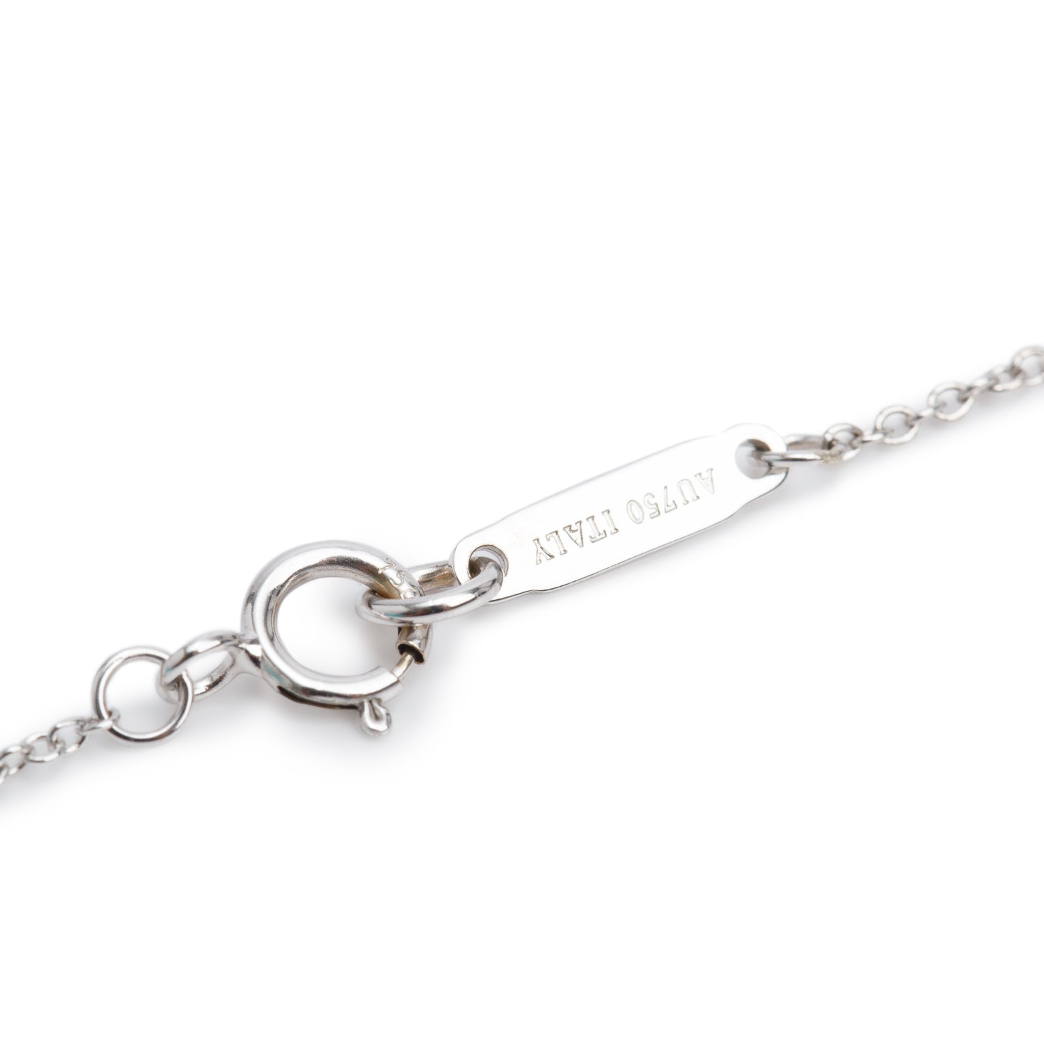 Tiffany & Co. 18k White Gold Diamond Mini Anchor Pendant Necklace w/ Box