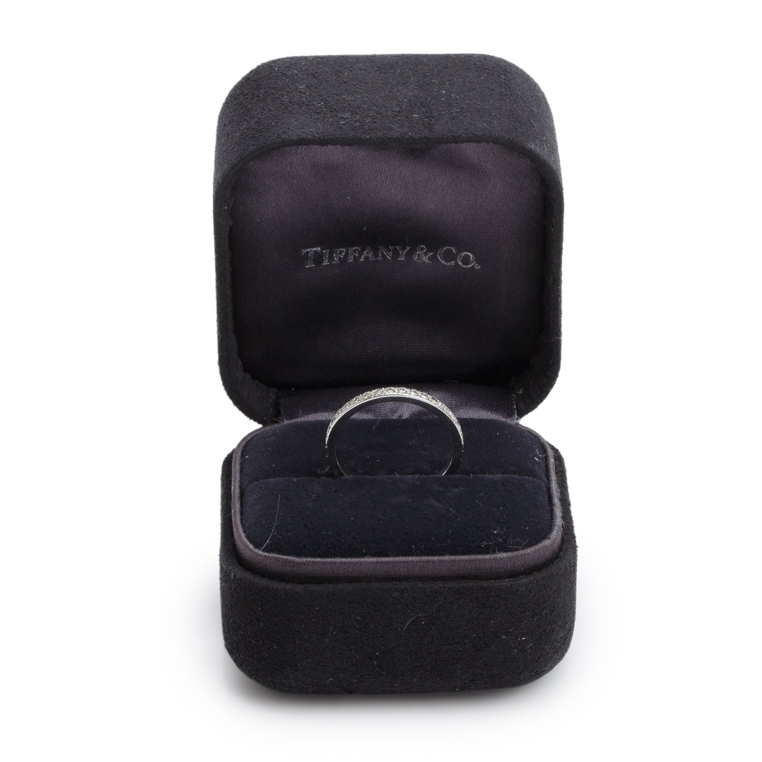 Tiffany & Co. Platinum Full Circle Diamond Eternity 1.9 MM Wedding Band Ring, Size 6 w/ Box