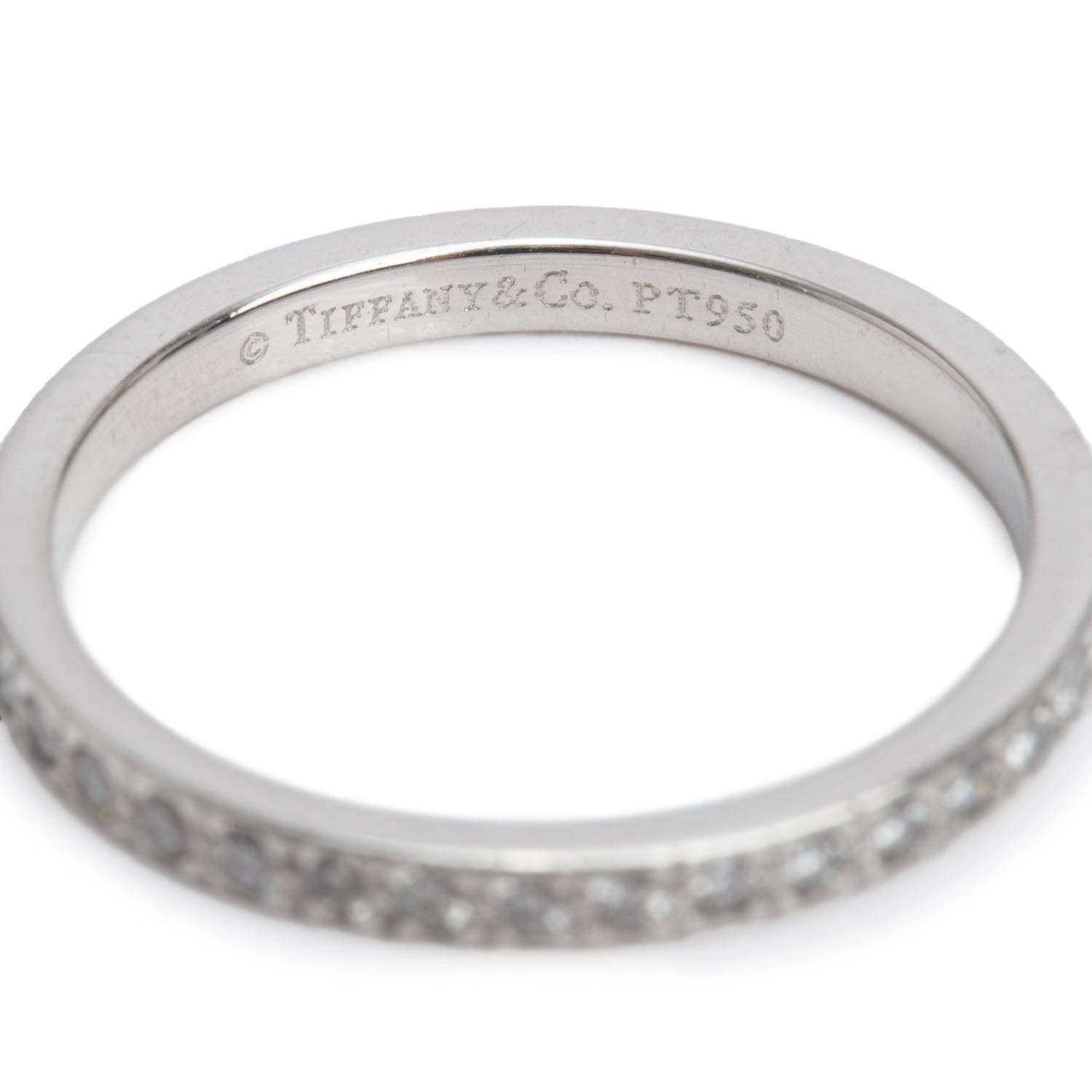 Tiffany & Co. Platinum Full Circle Diamond Eternity 1.9 MM Wedding Band Ring, Size 6 w/ Box