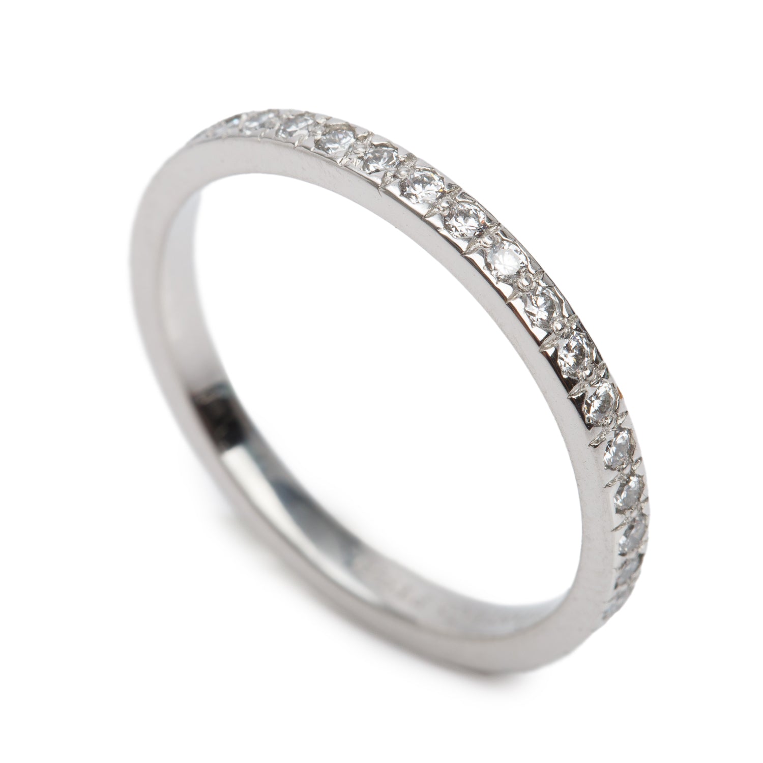 Tiffany & Co. Platinum Full Circle Diamond Eternity 1.9 MM Wedding Band Ring, Size 6 w/ Box