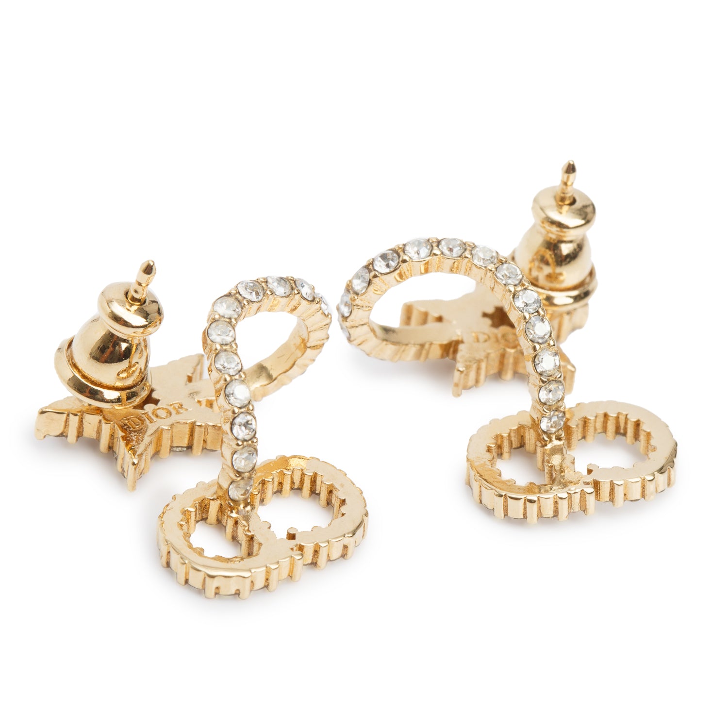 Christian Dior Gold Plated & Crystal Clair D Lune Wrap Earrings