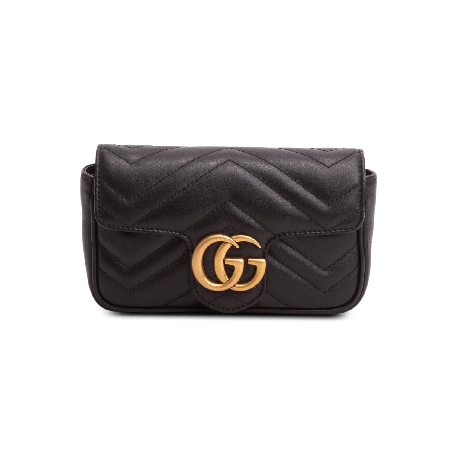 Gucci Black GG Marmont Matelasse Leather Super Mini Bag
