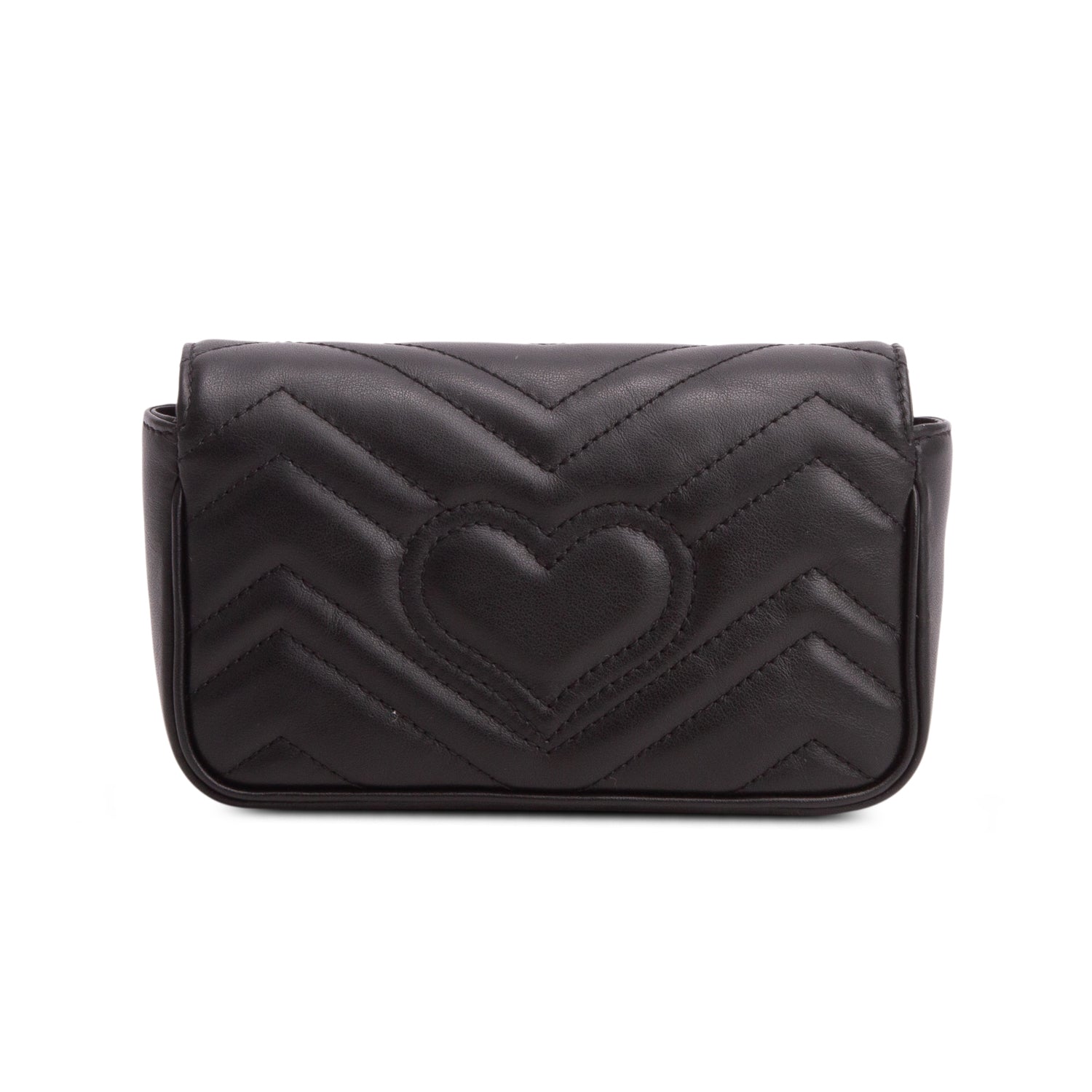 Gucci Black GG Marmont Matelasse Leather Super Mini Bag