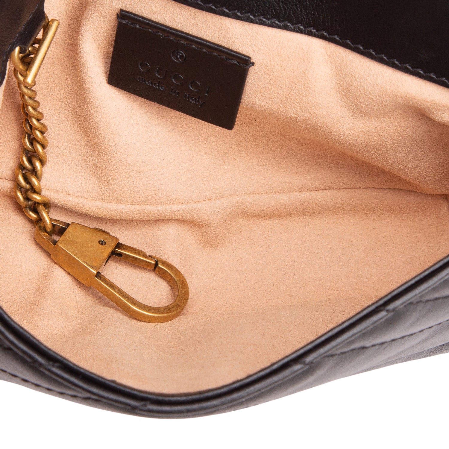 Gucci Black GG Marmont Matelasse Leather Super Mini Bag