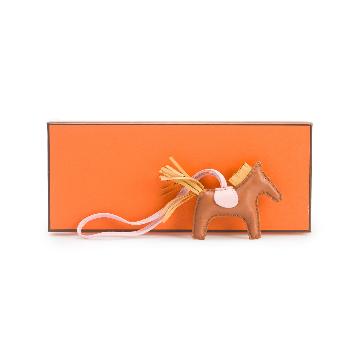 Hermes 2023 Gold/Rose Darling/Sesame Swift Rodeo Pegase Horse Bag Charm PM w/ Box