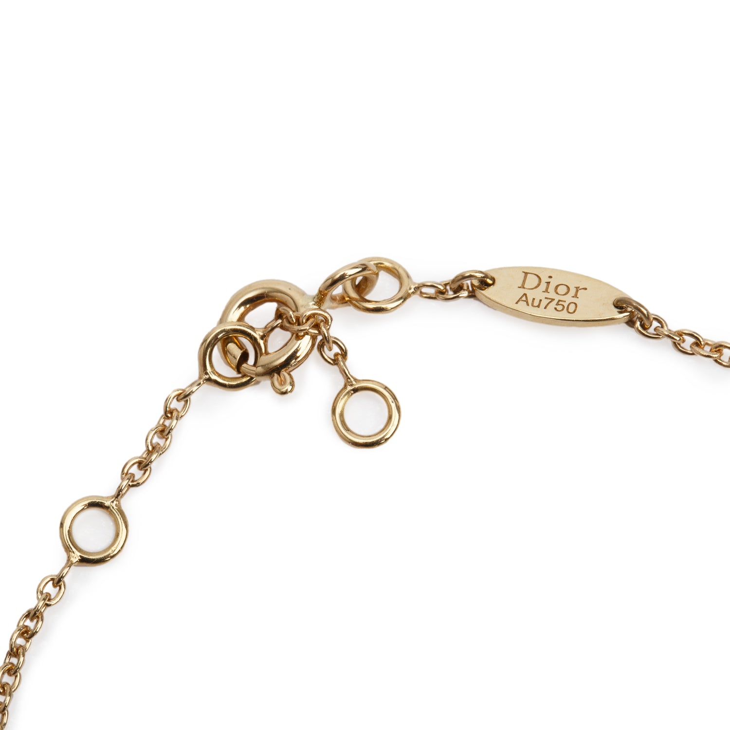 Christian Dior 18k Yellow Gold Mother of Pearl & Diamond Rose Des Vents Hand Chain Bracelet