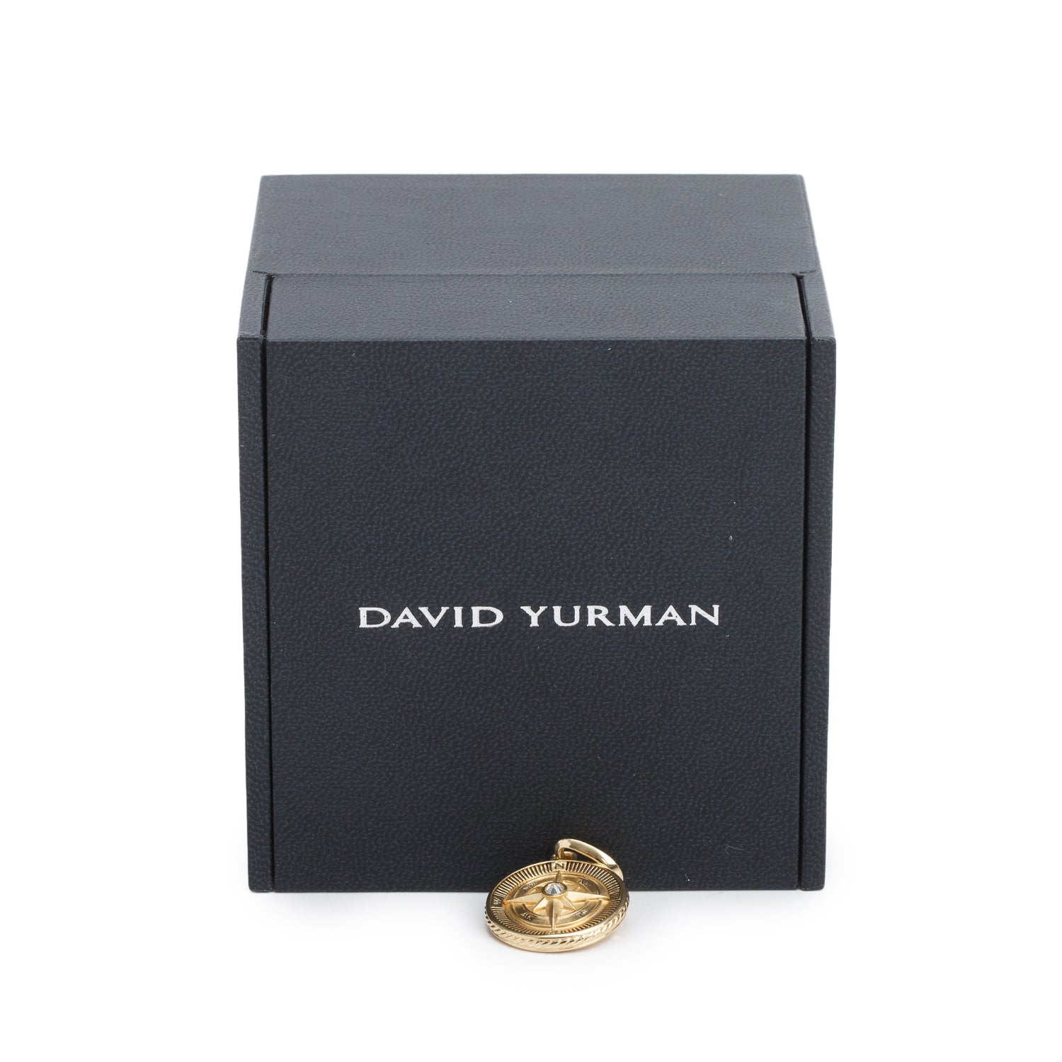 David Yurman 18k Yellow Gold Diamond Maritime Compass Amulet Pendant w/ Box