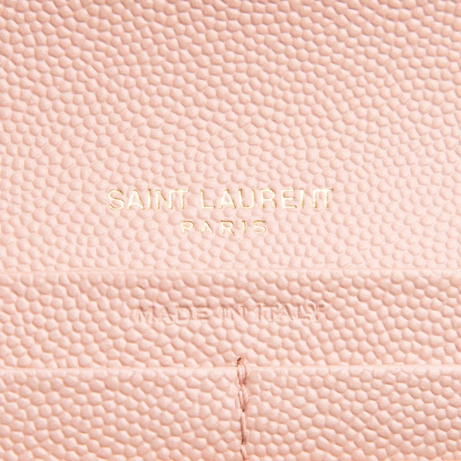 Saint Laurent 2023 Pink Grain de Poudre Cassandre Matelasse Large Flap Wallet