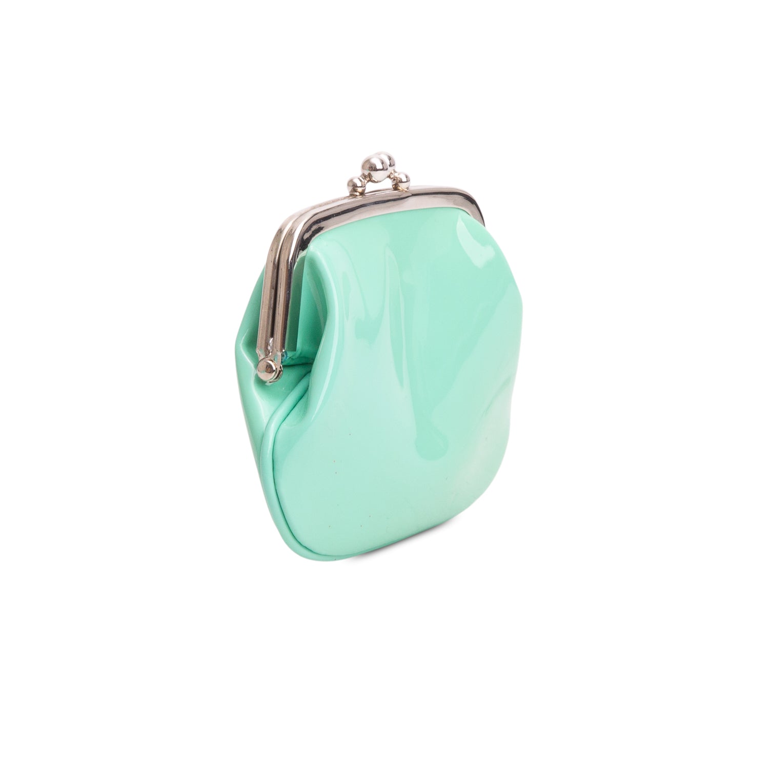 Tiffany & Co. Blue Patent Leather Kiss-Lock Coin Purse w/ Box