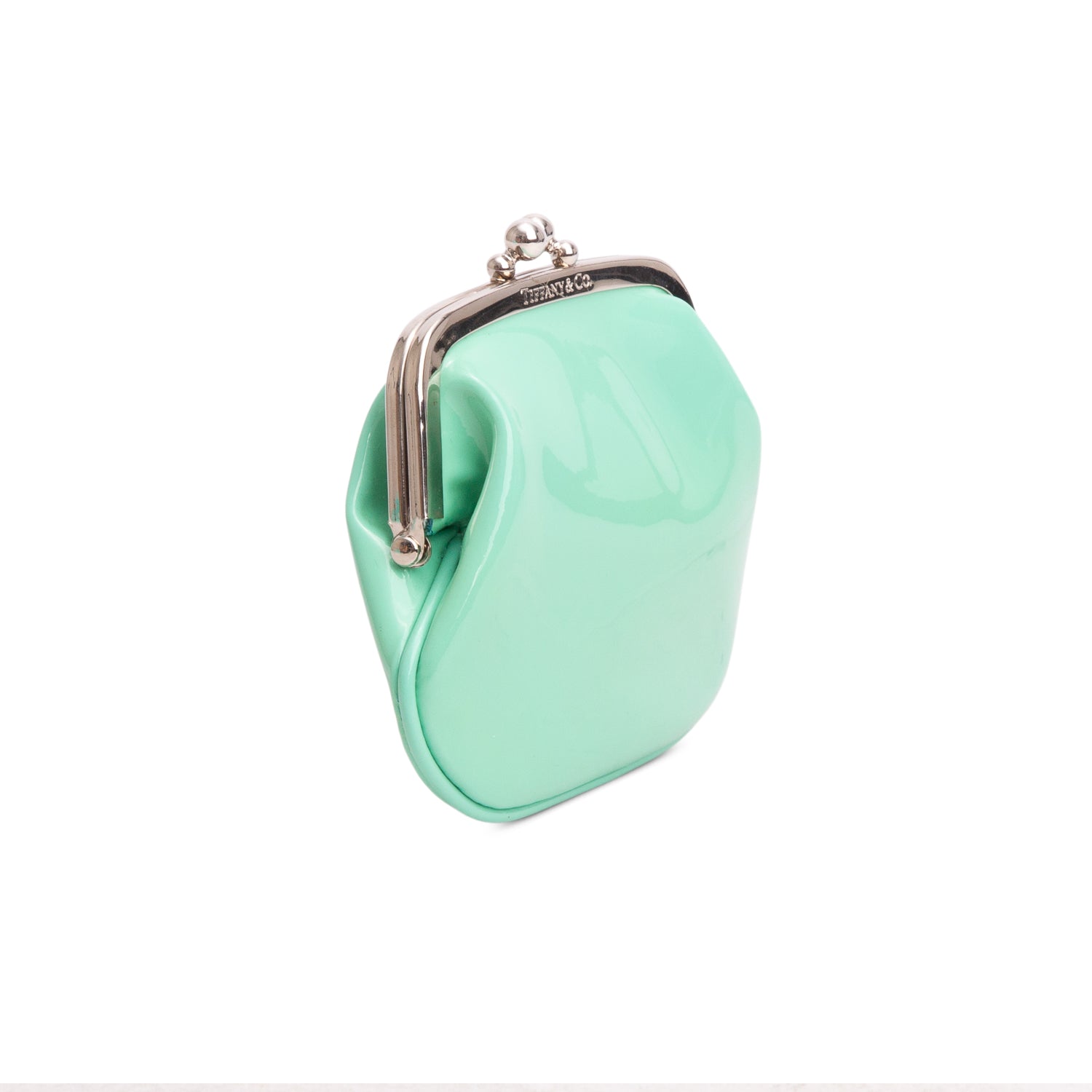Tiffany & Co. Blue Patent Leather Kiss-Lock Coin Purse w/ Box