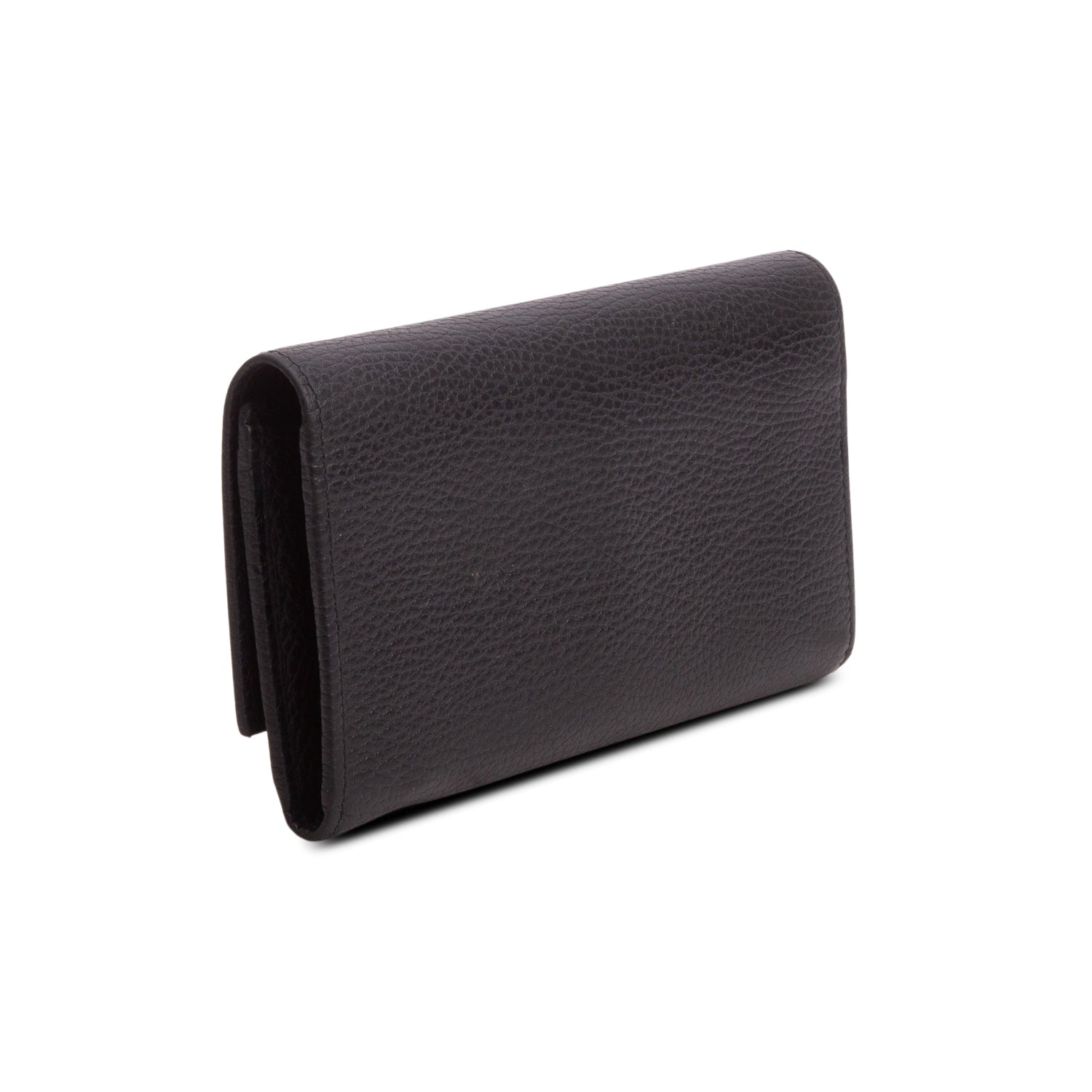 Gucci Black Pebbled Calfskin Butterfly Farfalla Continental Wallet w/ Box