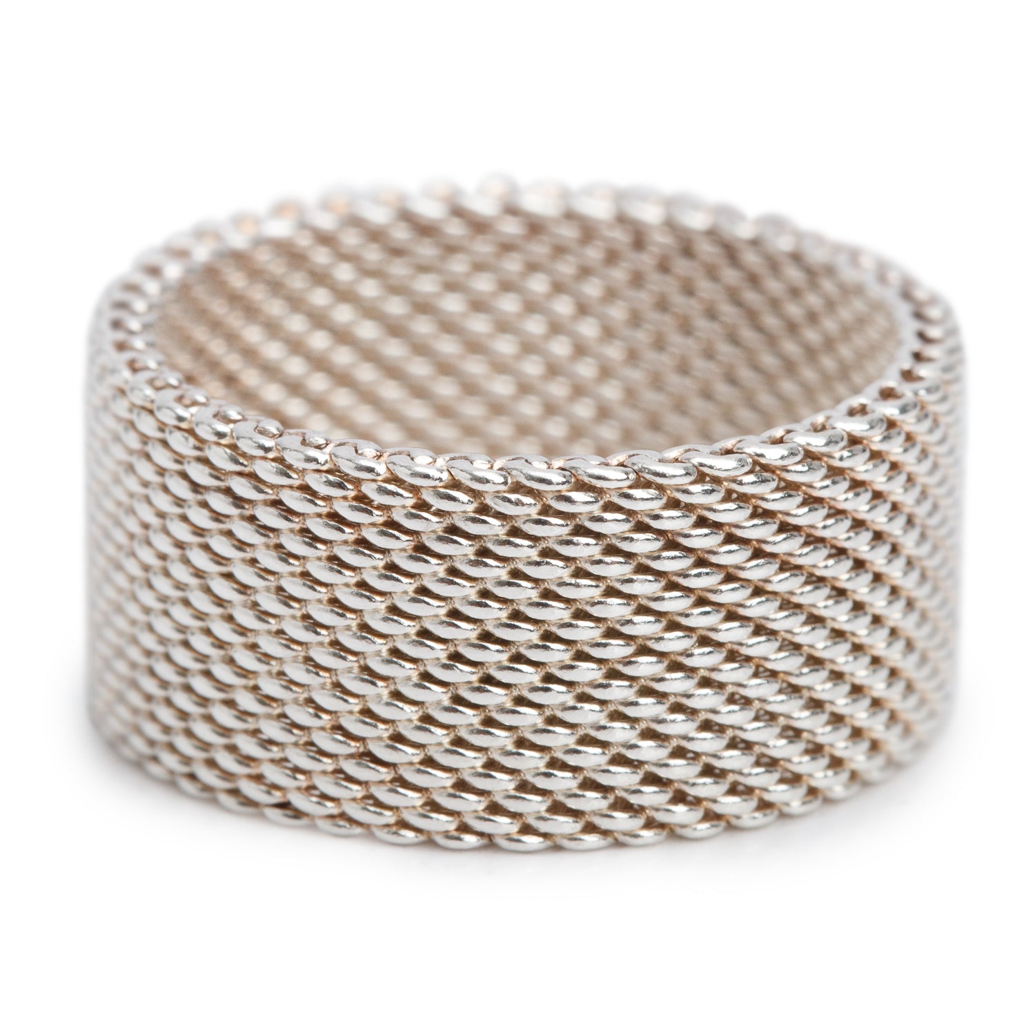 Tiffany & Co. Sterling Silver Somerset Mesh Ring, Size 6.75