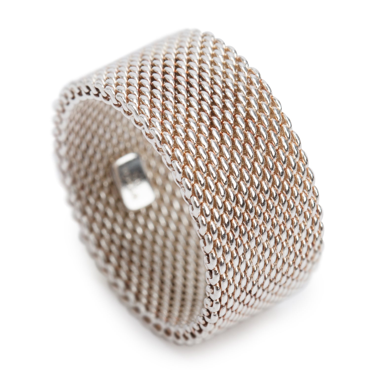 Tiffany & Co. Sterling Silver Somerset Mesh Ring, Size 6.75