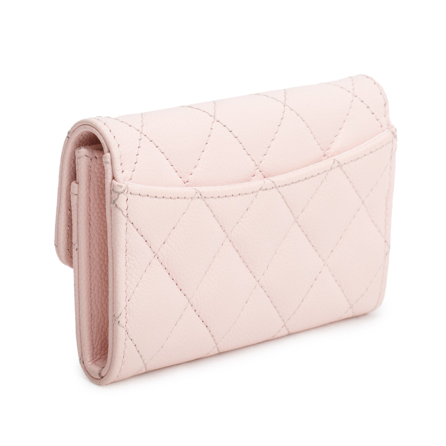 Chanel Pink Caviar Leather Classic Flap Card Holder