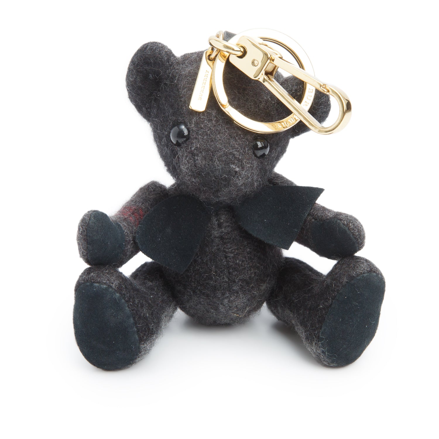 Burberry Black Check Cashmere Thomas Bear Charm