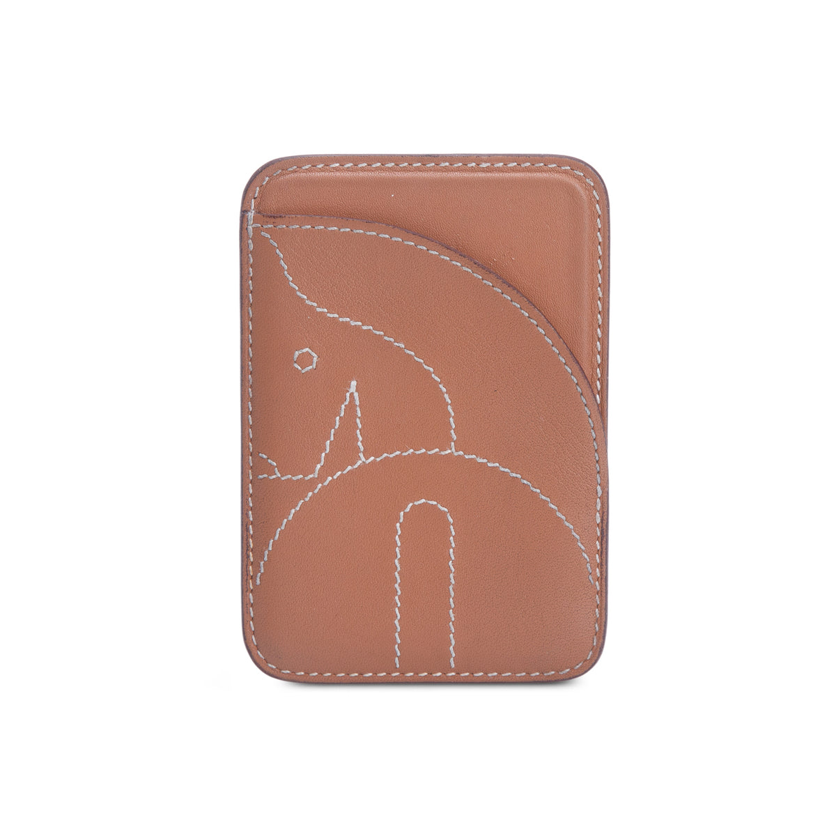 Hermes 2024 Gold Swift Calfskin Horse Magsafe Card Holder