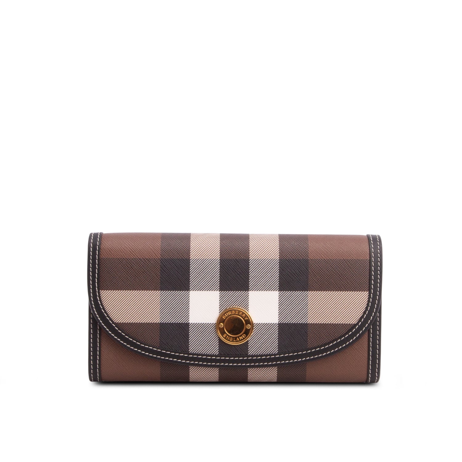 Burberry Dark Brown Check Continental Wallet