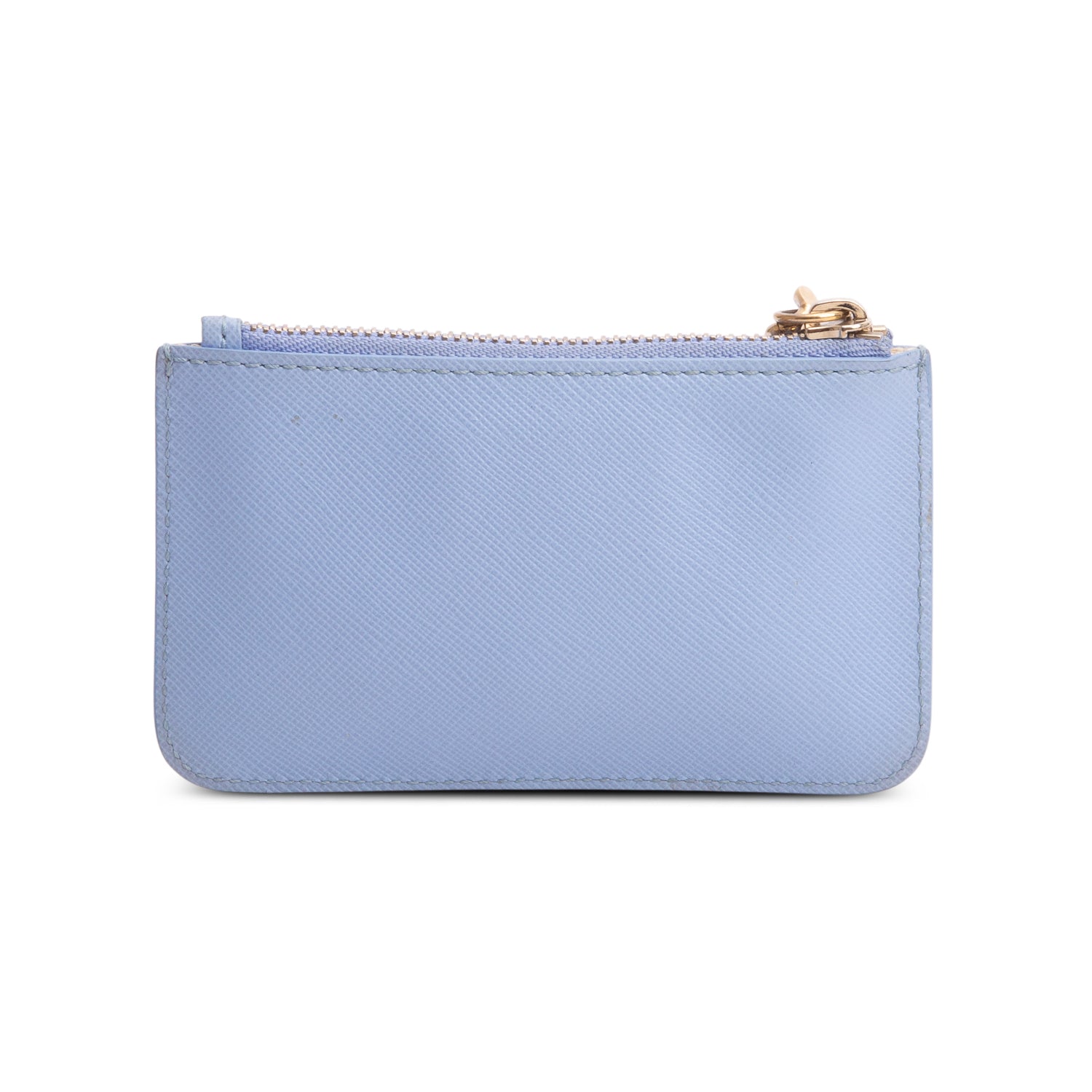Versace Blue Calf Leather La Medusa Zip Pouch