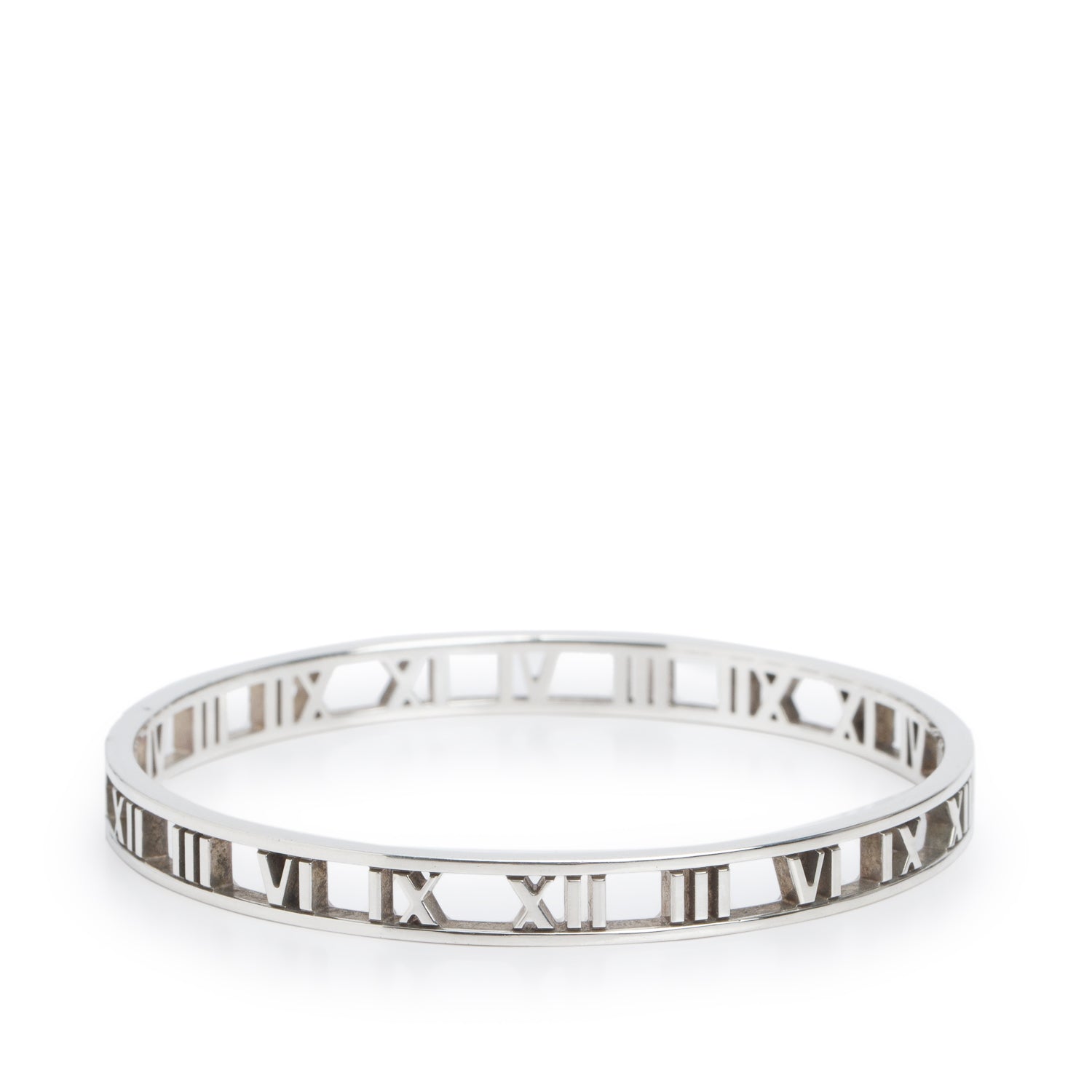 Tiffany & Co. Sterling Silver Narrow Atlas Open Bangle