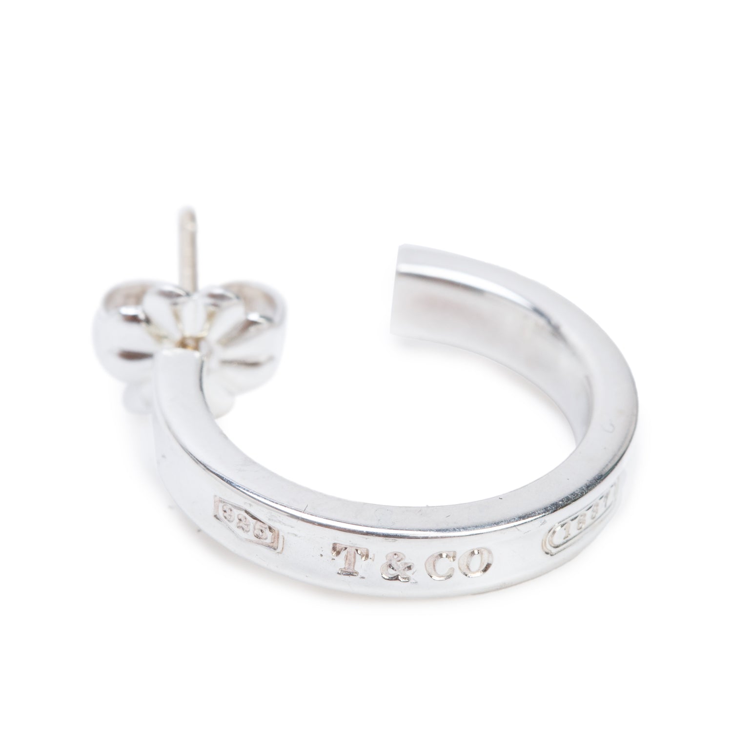 Tiffany & Co. Sterling Silver 1837 Small Hoop Earrings