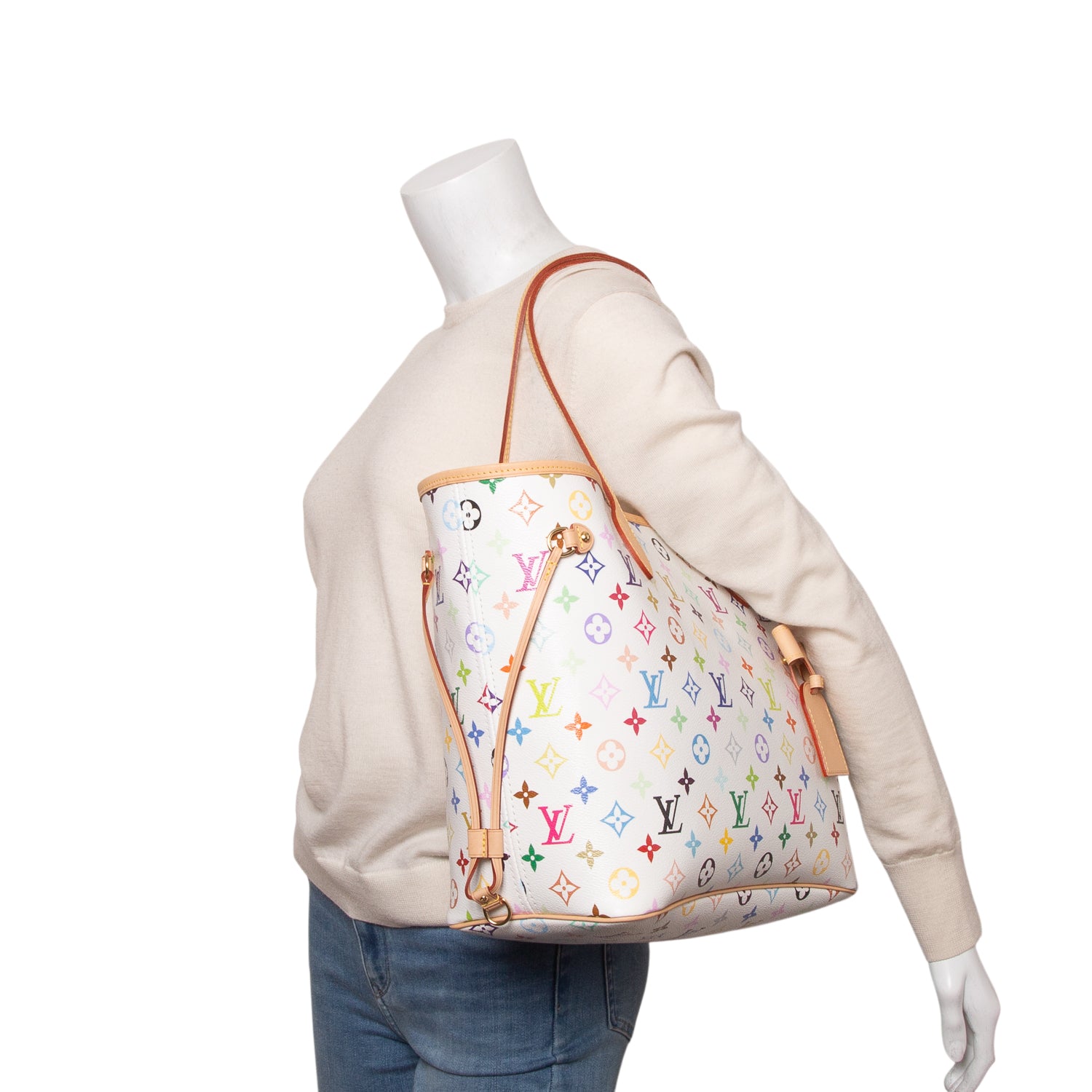 Louis Vuitton 2026 Multicolor LV x TM Neverfull MM w/ Box, Pouch & Receipt