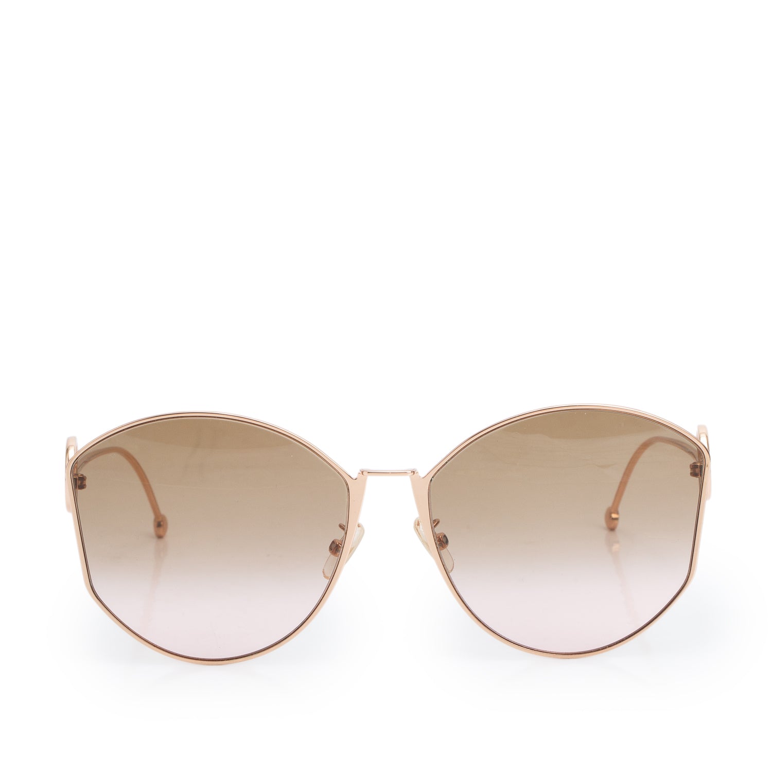 Fendi FE0335/F/S Rose Gold-Tone Metal F is Fendi Geometric Sunglasses w/ Case