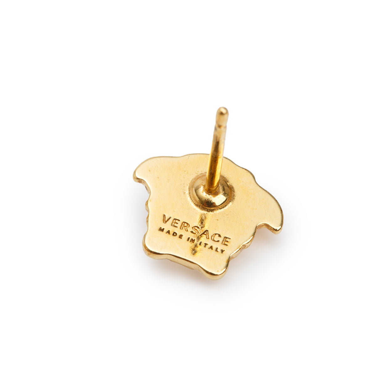Versace Gold-Plated Medusa Stud Earrings w/ Box
