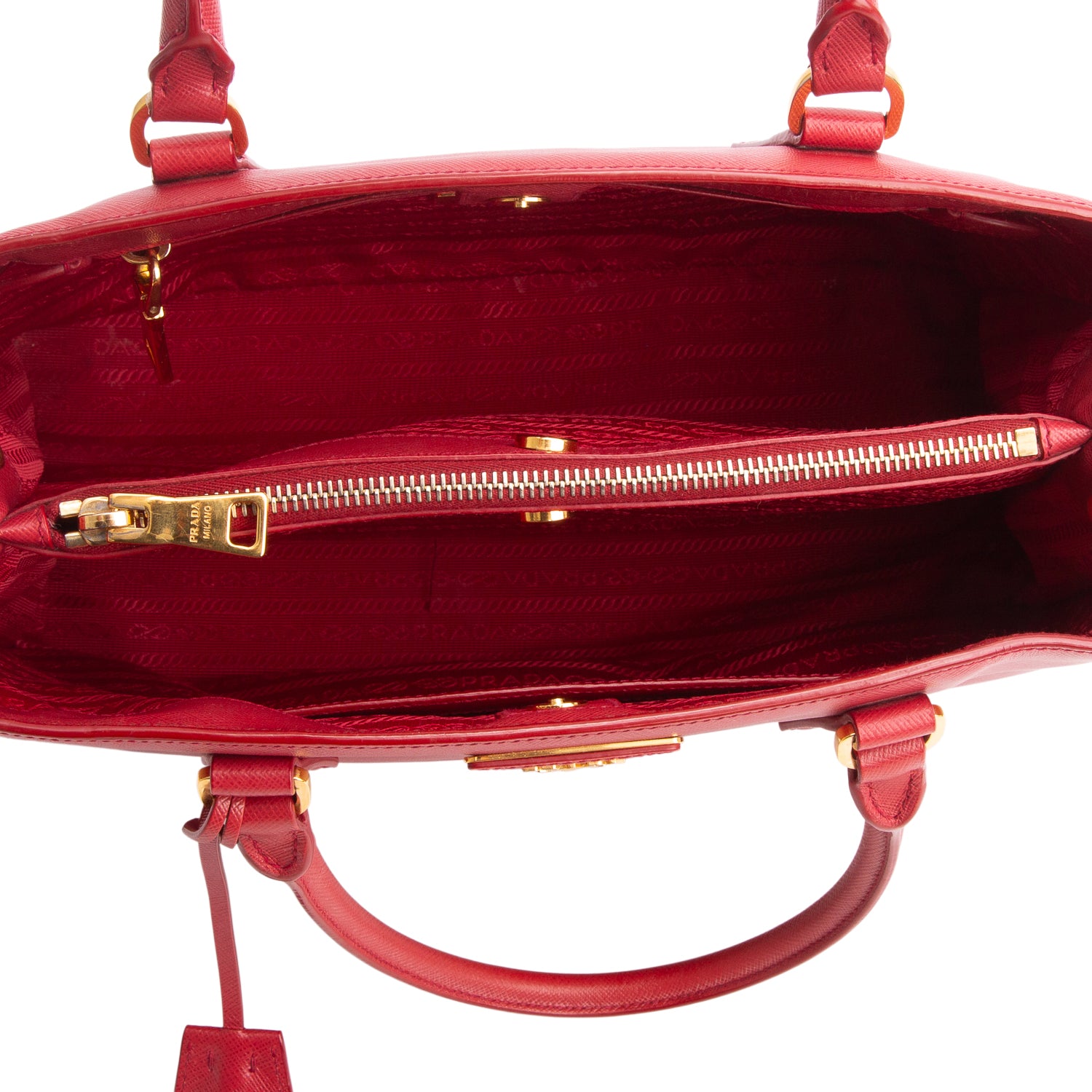 Prada Red Saffiano Medium Galleria Tote w/ Strap & Authenticity Card