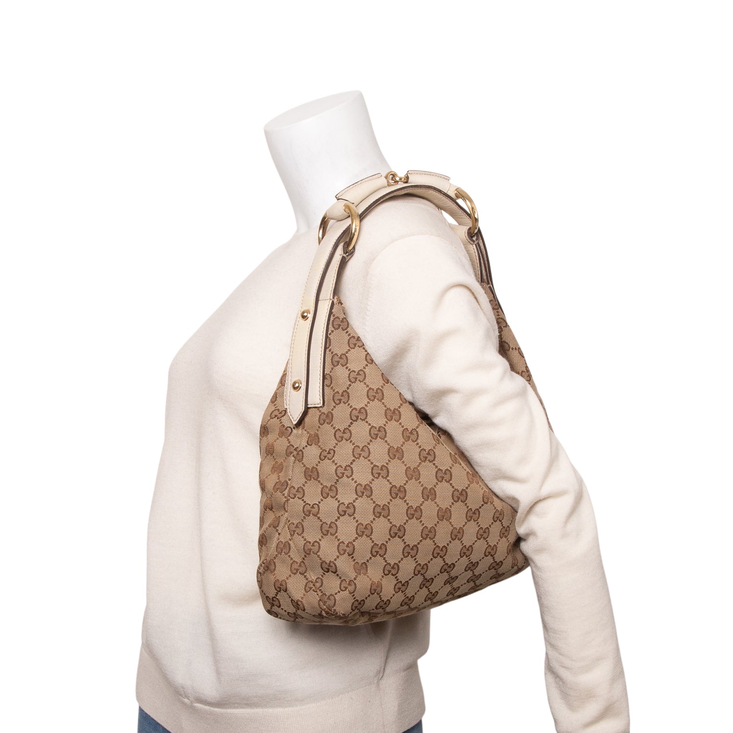Gucci Monogram Medium Horsebit Chain Hobo