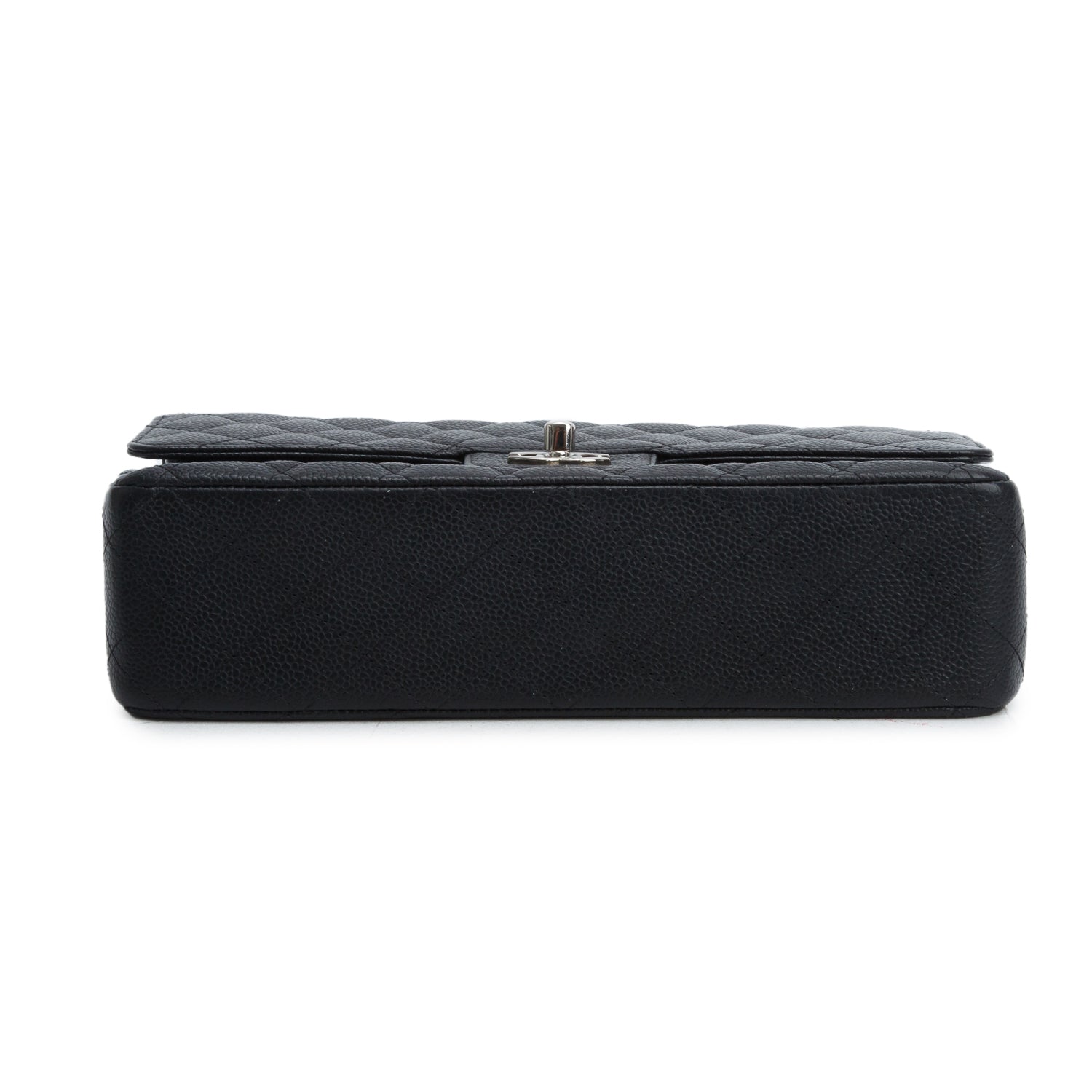 Chanel Black Caviar Leather Classic Medium Double Flap Bag w/ Authenticity Card