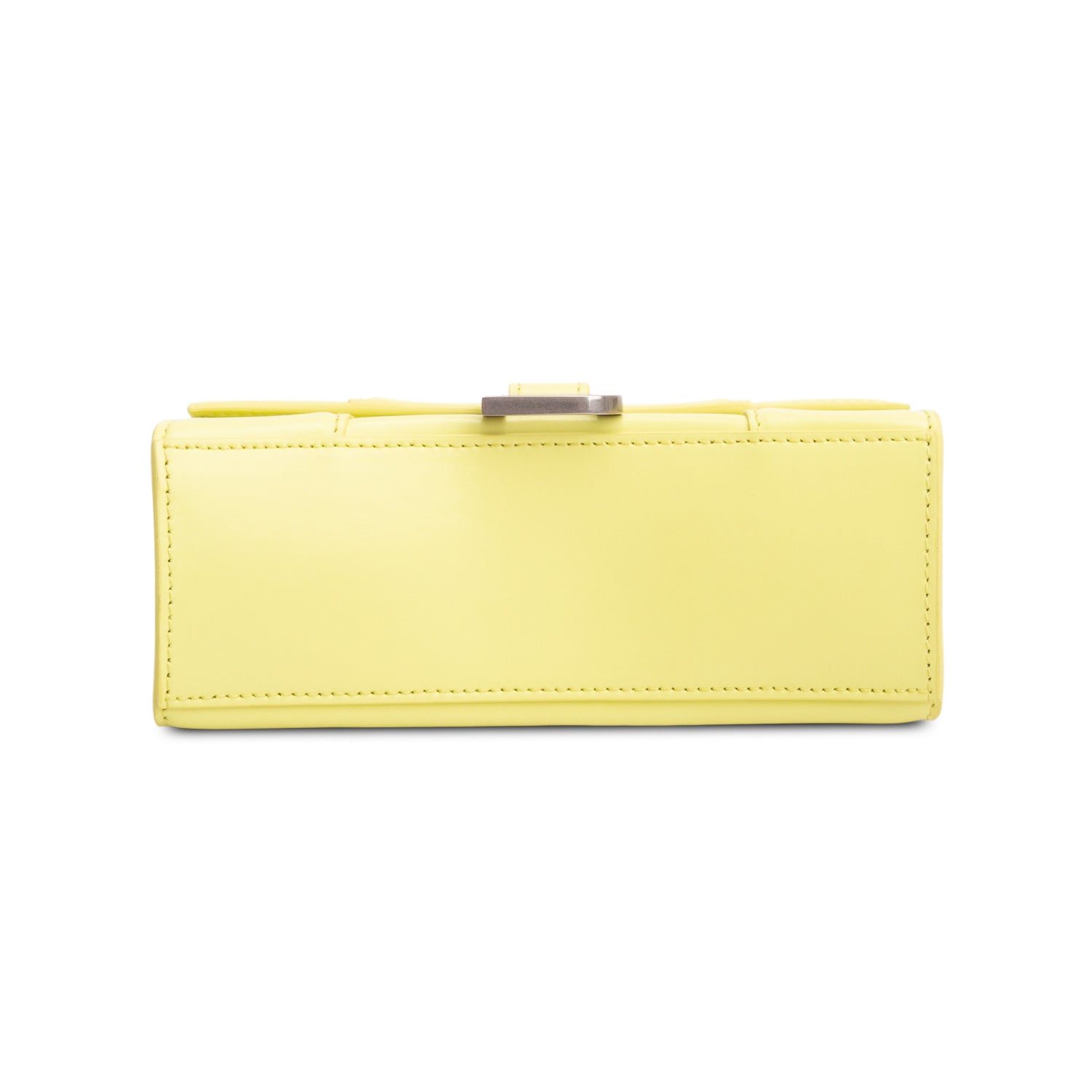 Balenciaga Yellow Shiny Box Calfskin Leather XS Hourglass Top Handle Bag w/ Strap