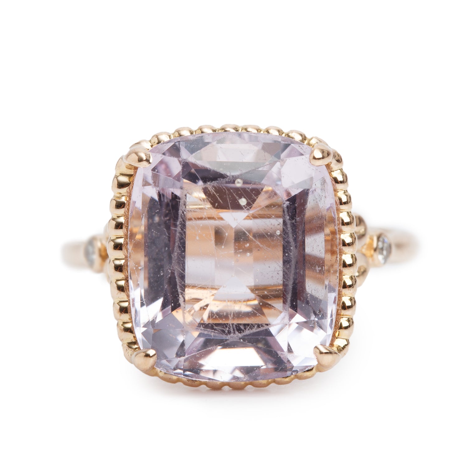 Tiffany & Co. 18k Yellow Gold Amethyst & Diamond Sparklers Cocktail Ring, Size 6.25 w/ Box
