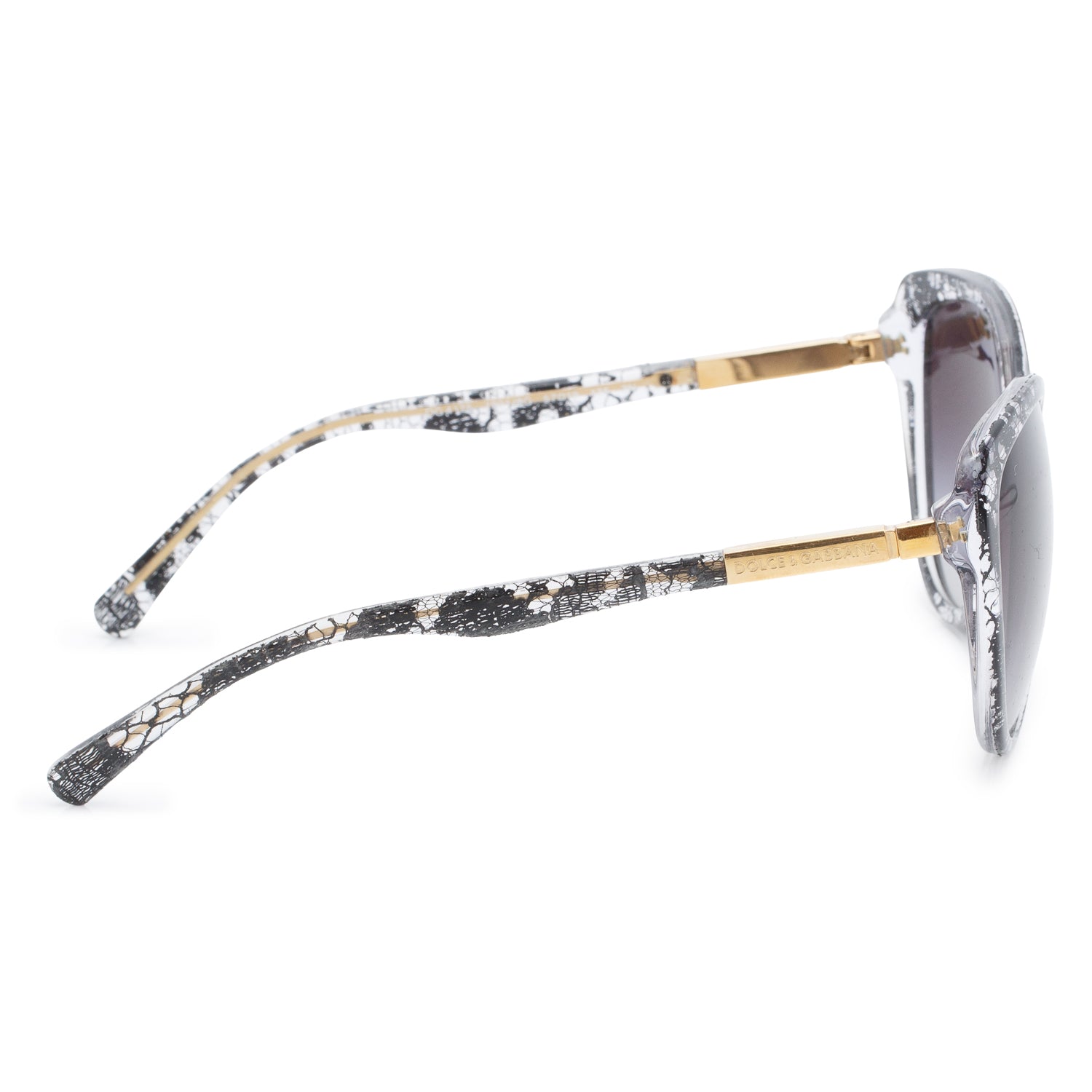 Dolce & Gabbana DG4175 Black Flower Embroidery Acetate Butterfly Sunglasses w/ Case